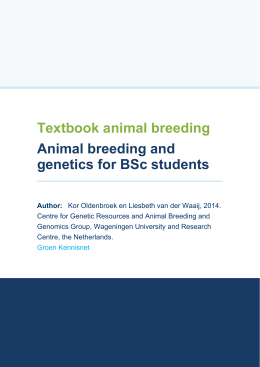 Textbook animal breeding Animal breeding and