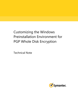 Customizing the Windows Preinstallation Environment for PGP