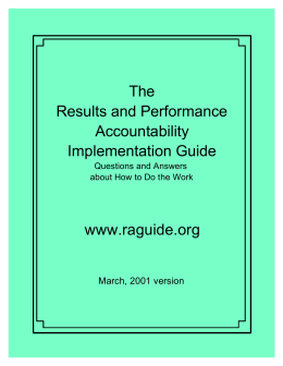The Results and Performance Accountability Implementation Guide