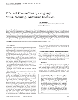Précis of Foundations of Language: Brain, Meaning, Grammar