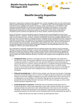 Blackfin Security Acquisition FAQ