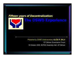 The DSWD Experience - Office of the Ombudsman