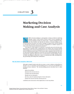 Marketing Decision Making and Case Analysis