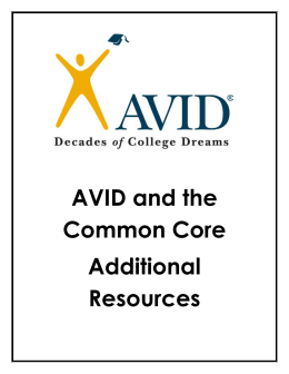 AVID and the Common Core Additional Resources[1].