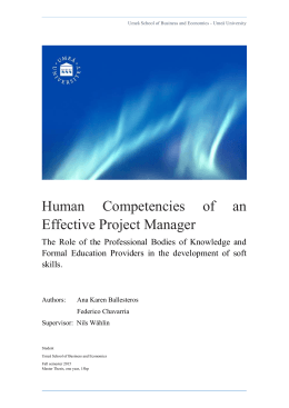 Human Competencies of an Effective Project Manager Thesis