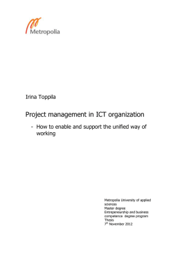 Project management in ICT organization