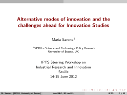 Session III: Alternative modes of innovation and the challenges