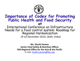 Importance of Codex for Promoting Public Health and