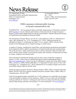 the OSHA News Release here