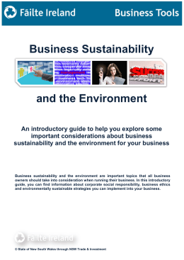 Business Sustainability and the Environment