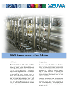 EUWA Reverse osmosis – Plant Solution
