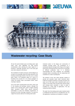 Wastewater recycling- Case Study
