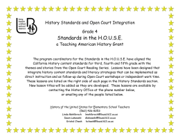 History Standards and Open Court Integration Grade 4