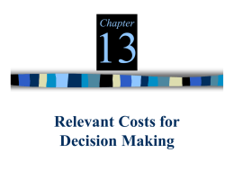 Relevant Costs for Decision Making - McGraw