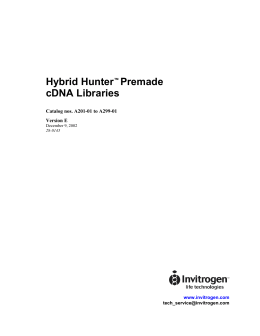Hybrid Hunter™ Premade cDNA Libraries