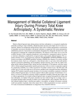 Management of Medial Collateral Ligament Injury During Primary