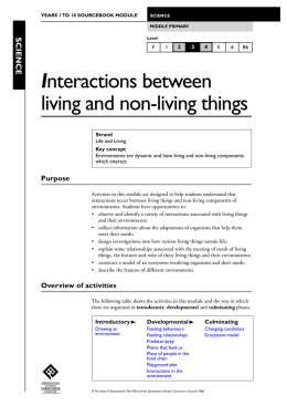 Interactions between living and non-living things