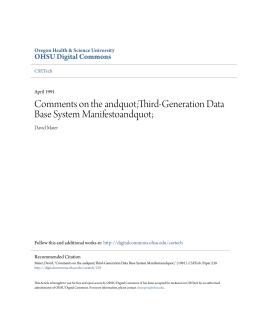 Third-Generation Data Base System Manifestoandquot