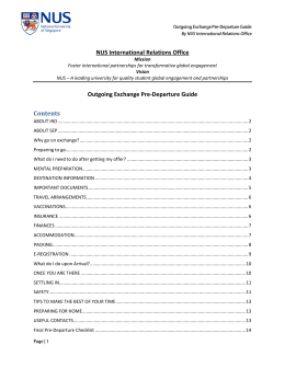 Outgoing Exchange Pre-Departure Guide
