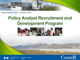 Policy Analyst Recruitment and Development Program