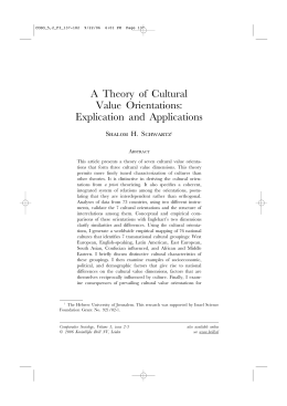 A Theory of Cultural Value Orientations: Explication and Applications