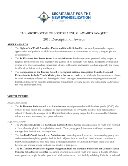 2015 Description of Awards