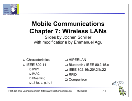 Mobile Communications Chapter 7: Wireless LANs