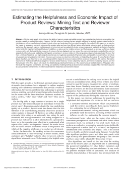 Mining Text and Reviewer Characteristics