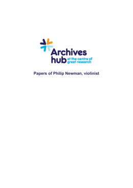 Papers of Philip Newman, violinist