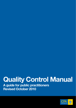 Quality Control Manual