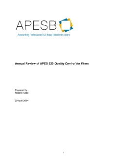 APES 320 Quality Control for Firms