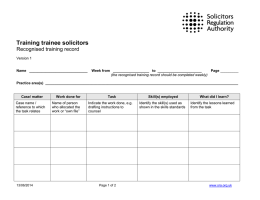 Training trainee solicitors: Training contract record form