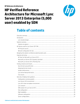 HP Verified Reference Architecture for Microsoft Lync Server 2013