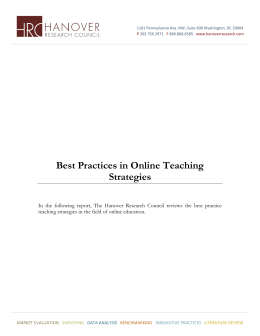 Best Practices in Online Teaching Strategies