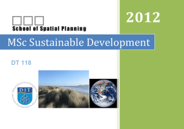 MSc Sustainable Development - Dublin Institute of Technology