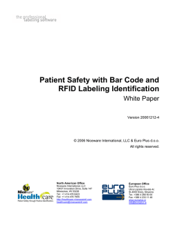 Patient Safety with Bar Code and RFID Labeling