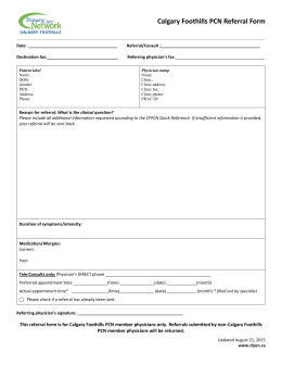Calgary Foothills PCN Referral Form