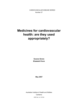 Medicines for cardiovascular health - Australian Institute of Health