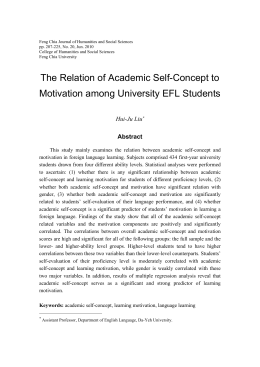 The Relation of Academic Self-Concept to Motivation
