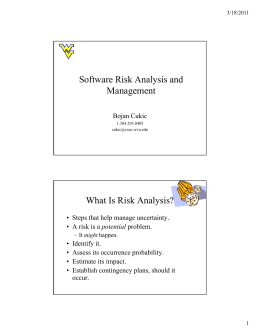 Software Risk Analysis and Software Risk Analysis