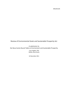 Review of Environmental Goals and Sustainable Prosperity Act