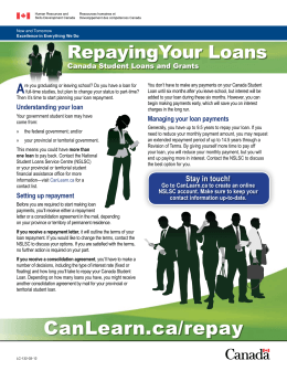 CanLearn.ca/repay - Student Financial Assistance