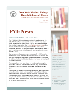 FYI: News Vol 6(1) - Health Sciences Library