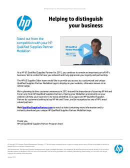 HP US Qualified Supplies Partner Medallion Invitation