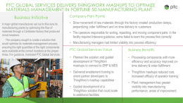 Delivering ThingWorx Mashups to Optimize Materials Management