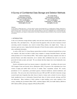 A Survey of Confidential Data Storage and Deletion Methods