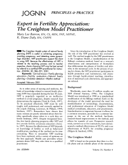 Expert in Fertility Appreciation: The Creighton Model Practitioner