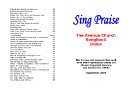 Sing Praise – Index of First Lines