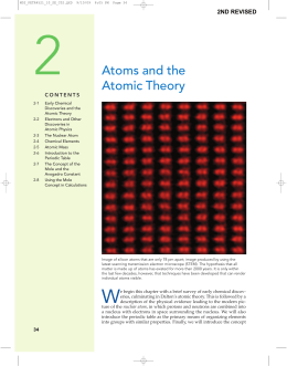 Chapter 2: "Atoms and the Atomic Theory"