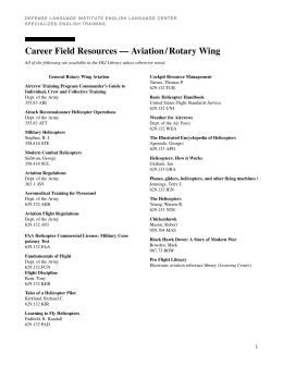 Career Field Resources — Aviation / Rotary Wing